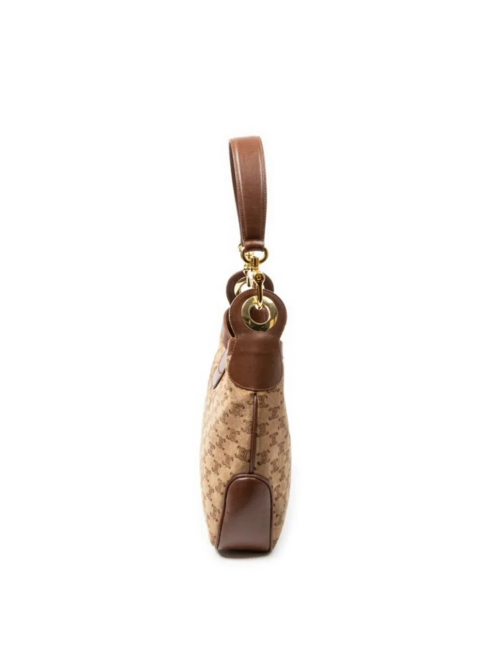 Celine Turnlock Hobo Brown Macadam Suede